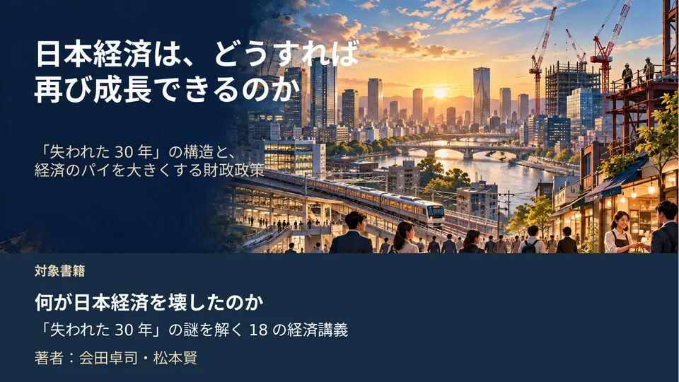 何が日本経済を壊したのか 「失われた30年」の謎を解く18の経済講義 の表紙スライド