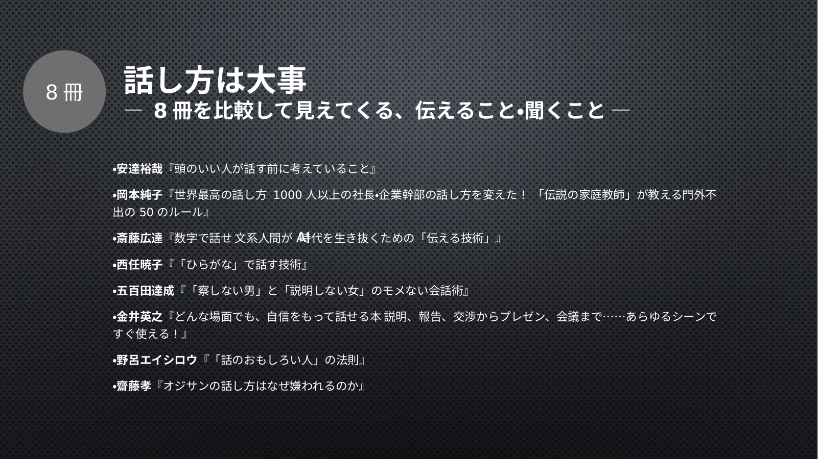 話し方は大事のスライド